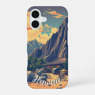 Vintage Style Hawaiian Travel Honolulu Mid-Pacific iPhone 16 Case