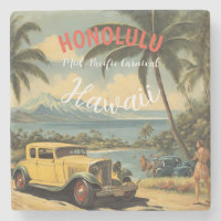 Vintage Style Hawaiian Travel Honolulu Mid-Pacific