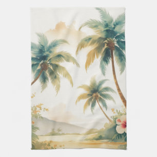 Vintage Style Hawaiian Travel Honolulu Tea Towel