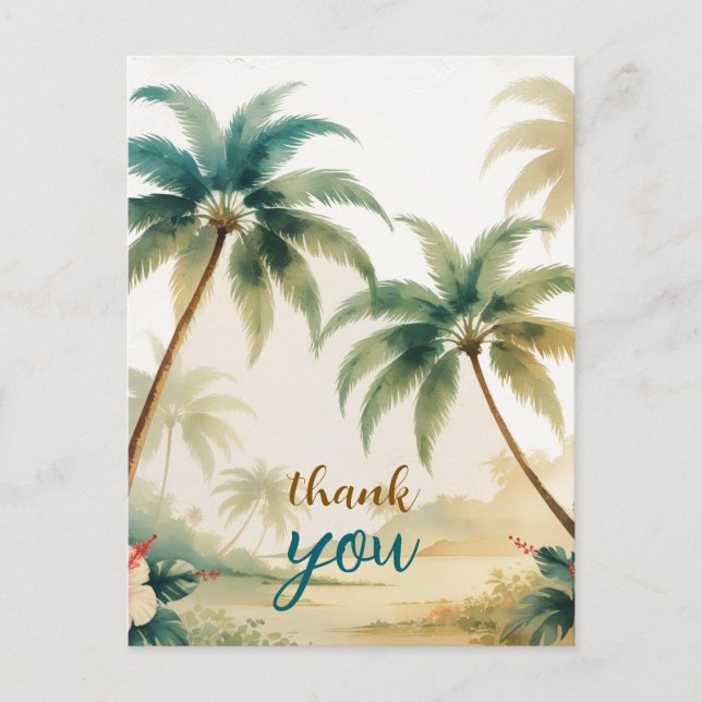 Vintage Style Hawaiian Travel Honolulu Thank You Postcard (Front)