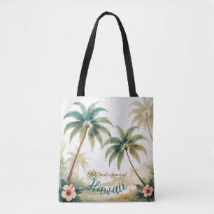 Vintage Style Hawaiian Travel Honolulu Tote Bag