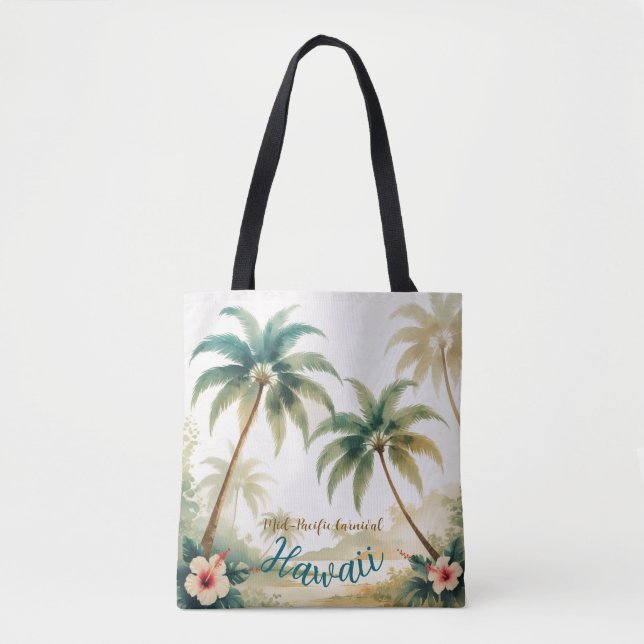 Vintage Style Hawaiian Travel Honolulu Tote Bag (Front)
