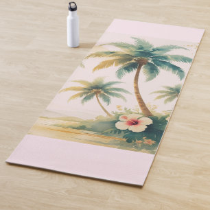 Vintage Style Hawaiian Travel Honolulu Yoga Mat