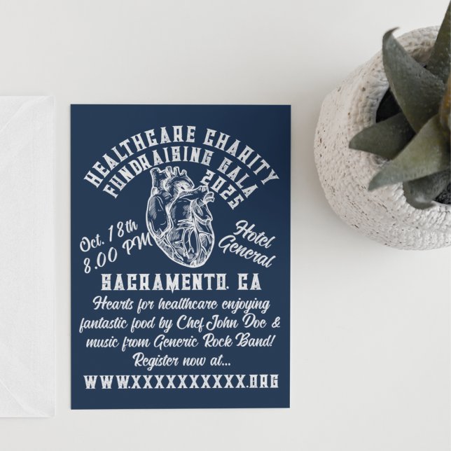 Vintage-Style Health Charity Fundraiser Invitation (Creator Uploaded)