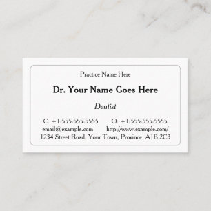 Vintage Style Healthcare Professional Business Card
