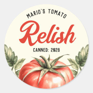 Vintage style Homemade Tomato Relish canning  Classic Round Sticker