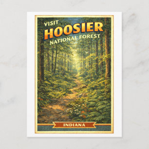 Vintage-Style Hoosier National Forest Travel Postcard