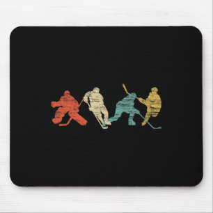 Vintage Style Ice Hockey  Mouse Pad