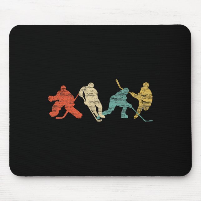 Vintage Style Ice Hockey  Mouse Pad (Front)