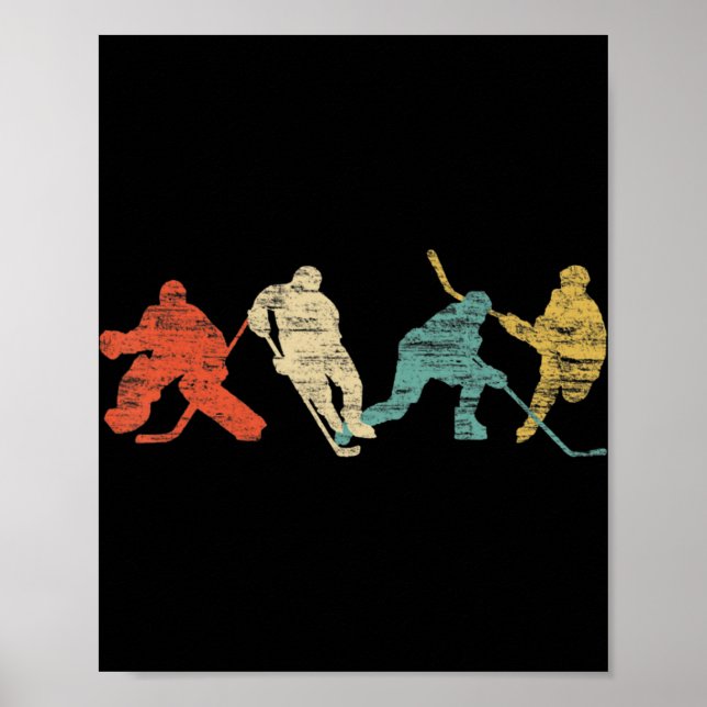 Vintage Style Ice Hockey  Poster (Front)