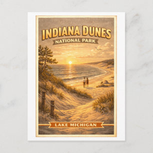 Vintage-Style Indiana Dunes National Park  Postcard