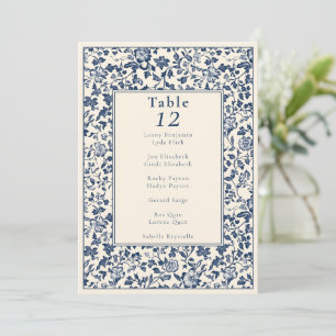 Vintage style intricate floral table seating chart invitation