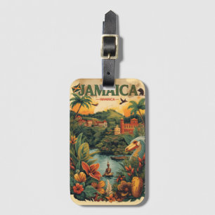 Vintage Style Jamaica Travel Illustration Luggage Tag