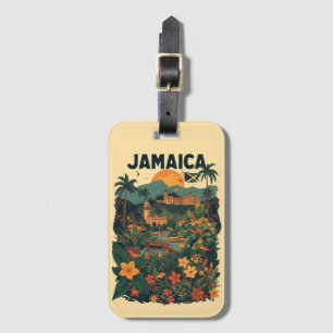 Vintage Style Jamaica Travel Illustration Luggage Tag