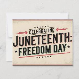 Vintage Style Juneteenth Celebration Typography Holiday Card