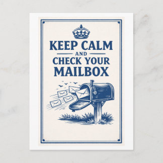 Vintage-Style "Keep Calm" Mailbox  Postcard