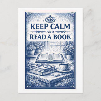 Vintage-Style "Keep Calm" Reading Postcard