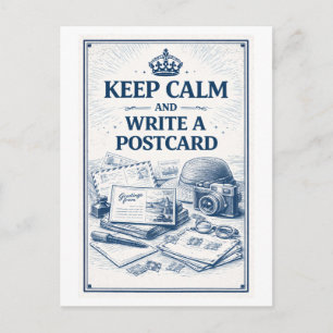 Vintage-Style "Keep Calm" "Write a Postcard" Postcard