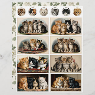 Vintage Style Kittens Ephemera Fussy Cuts