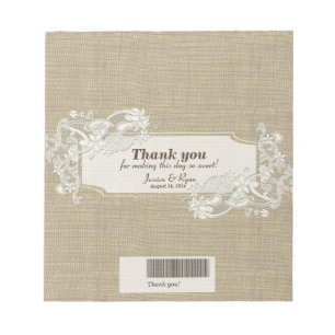 Vintage Style Lace Design Candy Bar Wrap Notepad