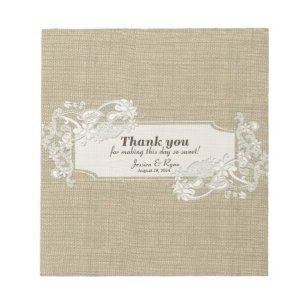 Vintage Style Lace Design Candy Bar Wrap Notepad