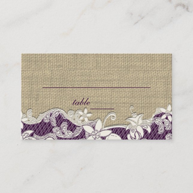 Vintage Style Lace Design place card (Front)