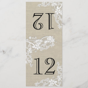 Vintage Style Lace Design Table Number