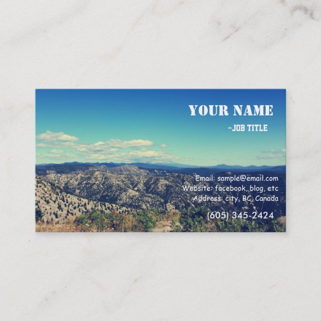 Vintage style landscape photography business cards (Front)