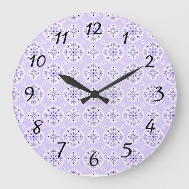 Vintage Style Lavender Purple Pastel Wall Clock (Front)