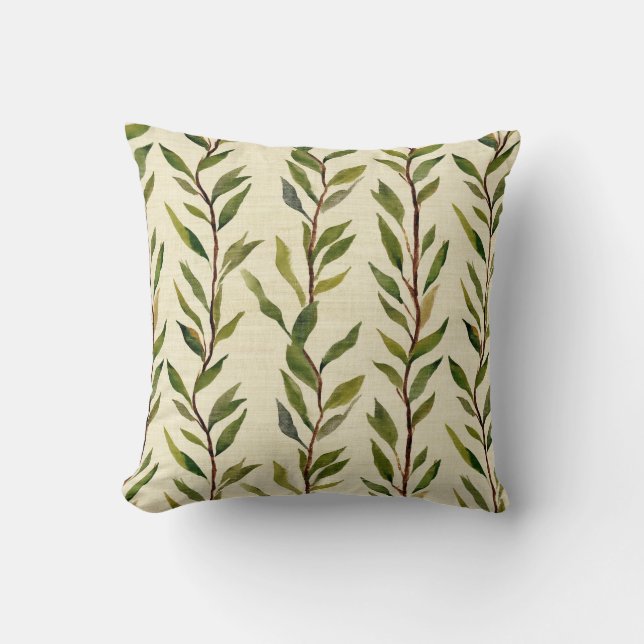 Vintage Style Leaf Pattern Cushion (Front)
