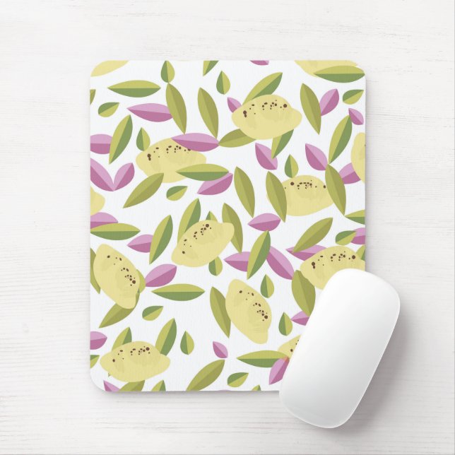 Vintage style lemon pattern mouse pad (With Mouse)
