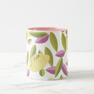 Vintage style lemon pattern Two-Tone coffee mug