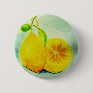 Vintage Style Lemons 6 Cm Round Badge