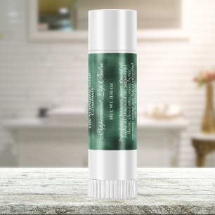 Vintage style lip balm tube label - green foil