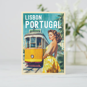 Vintage Style Lisbon Travel Card