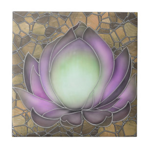 Vintage Style Lotus Ceramic Tile