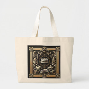 Vintage-Style Luxury Pastry & Bakers Large Tote Bag