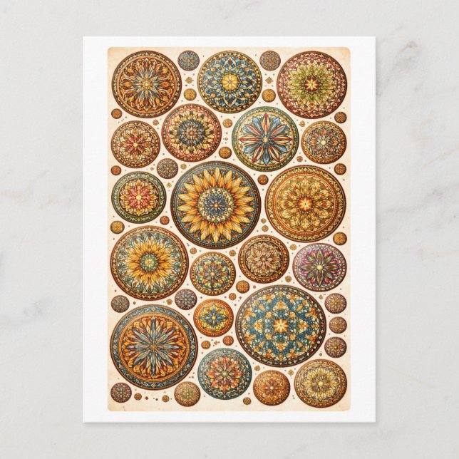 Vintage-Style Mandala Collage Postcard (Front)