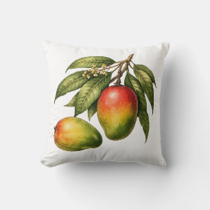 Vintage Style Mango Fruit Branch Cushion
