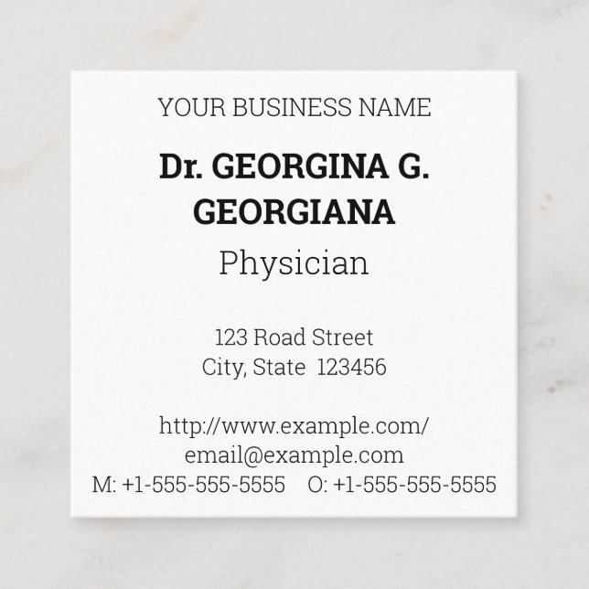 Vintage Style Medical Specialist Business Card (Front)