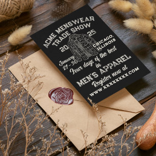 Vintage-Style Menswear Trade Show Invitation
