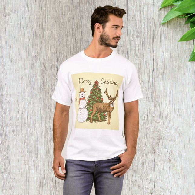 Vintage Style Merry Christmas T-Shirt (Creator Uploaded)