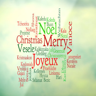 Vintage Style Merry Christmas Translation Word