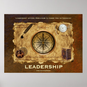 Vintage-style Motivational LEADERSHIP Poster