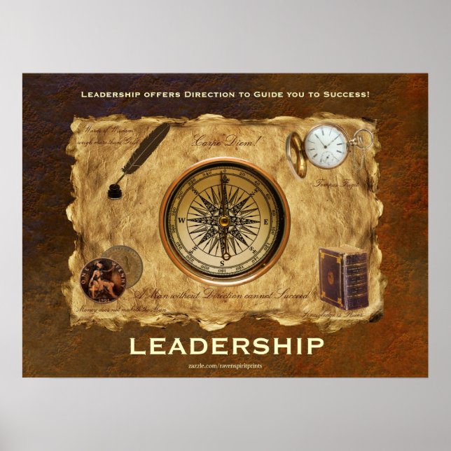 Vintage-style Motivational LEADERSHIP Poster (Front)