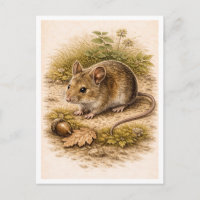 Vintage-Style Mouse Illustration
