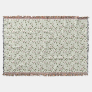 Vintage style neutral floral pattern throw blanket