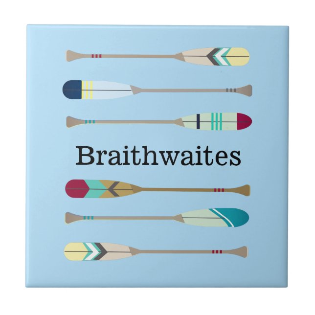 Vintage-style Oars Ceramic Tile (Front)
