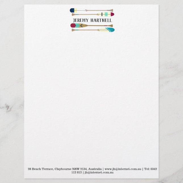 Vintage-style Oars Custom Letterhead (Front)