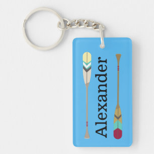 Vintage-style Oars Key Ring